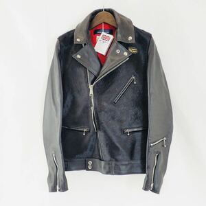 新品COMMEdesGARCONS ×Lewis Leathers コムデギャルソン x ルイスレザー サイクロン タイトフィット ライダースジャケット 36 ハラコ