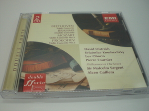 2CDスリム　ベートーヴェン：三重協奏曲、ブラームス：二重協奏曲、他　オイストラフ、他　1996年　EU盤　19前