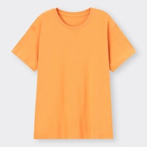 コットンカラーT(半袖) GU オレンジ Tシャツ カットソー ユニセックス S