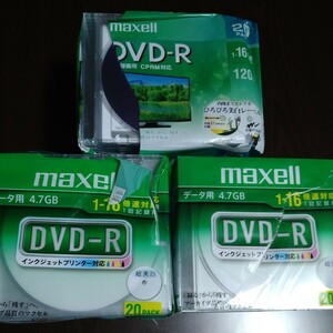 maxell DＶD-R 4.7GB データ用40枚 録画用20枚