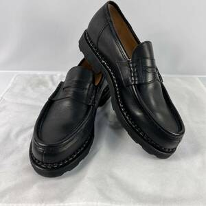 美品　パラブーツ　ランス　ビジネス　カジュアル　革靴　ローファー　スリッポン　ブラック　革　レザー　Paraboot Reims UK 9 LIS NOIR