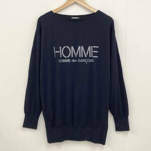 80s デカオム COMME des GARCONS HOMME ビッグロゴ ニット カットソー ネイビー コムデギャルソンオム セーター VINTAGE archive 3080529