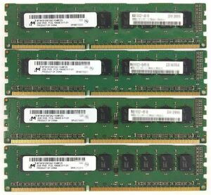 【2GB×4枚セット】低電圧版 M PC3L-10600E 計8GB 1R×8 中古メモリー サーバー用 DDR3 ECC 即決 動作保証【送料無料】