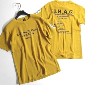 AVIREX アヴィレックス 新品 USAF ミリタリー サーマル素材 ワッフル生地 クルーネック 半袖 Tシャツ 3134054 423 L ▲011▼kkf257us