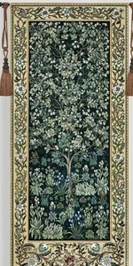 ウィリアム・モリス　生命の樹　生命の木　ジャカード織り　タペストリー　置物壁掛け　西洋風壁掛けインテリア グリーン　約160x70cm