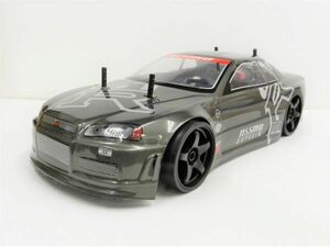 ☆ターボ機能付き☆ 2.4GHz 1/10 ドリフトラジコンカー ニッサン R32 GTR タイプ ガンメタ【塗装済み完成品・フルセット】