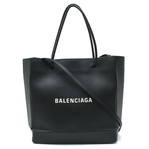 BALENCIAGA バレンシアガ ショッピングバッグ トートバッグ 2WAY ショルダーバッグ 斜め掛け レザー ブラック 黒