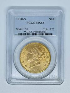 【また値上がりしました】資産保全 1900年 ゴールドリバティヘッド ダブルイーグル PCGS MS63 $20 金貨 アメリカ コイン