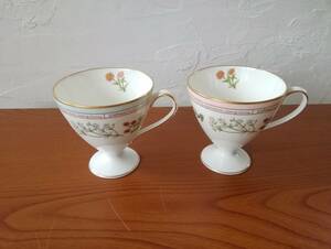 MTM287◆ノリタケ Noritake von リンネコレクション Linnaei Collection マグカップ ピンクとブルーの2客セット◆