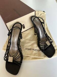 louis vuitton ミュール　37.5 爬虫類　黒　中古