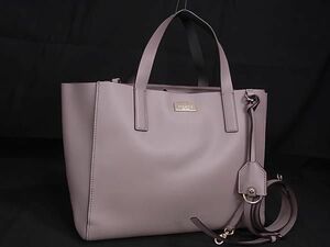 1円 ■極美品■ kate spade ケイトスペード WKRU4824 レザー 2WAY ハンドバッグ トート ショルダー 斜め掛け 肩掛け グレージュ系 FA6139