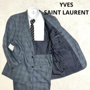 506 YVES SAINT LAURENT イヴサンローラン セットアップスーツ ネイビー チェック