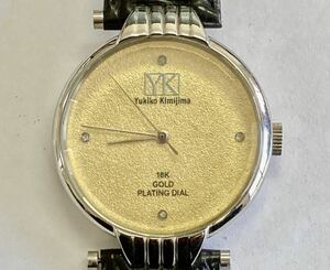 H ユキコキミジマ Yukiko Kimijima レディース腕時計 18KGOLD PLATING DIAL KA-288301 中古 2動作未確認 ジャンク