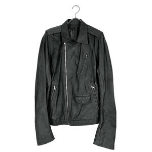 Rick Owens(リックオウエンス) zip vintage leather jacket (black)