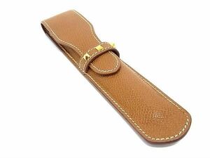 1円 ■極美品■ HERMES エルメス メドール クシュベル ペンケース ペン入れ ステーショナリー レディース □C刻印 ブラウン系 AY2047