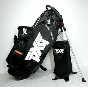 ◆PXG◆9.5型◆キャディバッグ◆ブラック◆スタンド型◆ダブルストラップ◆フルクラブ◆ピーエックスジー◆