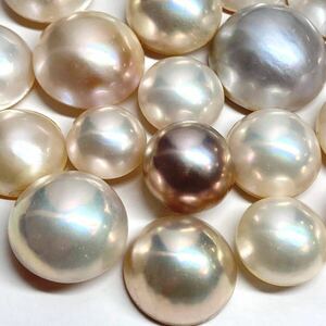 〔マベパール24点おまとめ〕m 約11.6-18.9mm 50g/250ct pearl パール 半円真珠 ジュエリー jewelry 裸石 宝石①