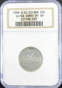 【1円スタート！ 水曜終了】 1999 アメリカ 25セント 硬貨 ステイトクォーター ニュージャージー州 NGC PF69UC モダンコイン アンティーク