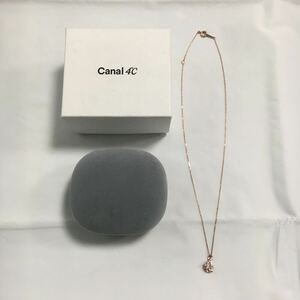 美品 Canal 4℃ ネックレス ピンクゴールド ラインストーン 雫 SV925 ケース 箱付き キャナル ヨンドシー レディース アクセサリー