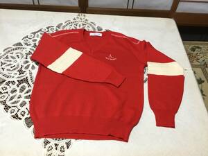 TROY SPORTS Vネックセーター　毛100% Mサイズ