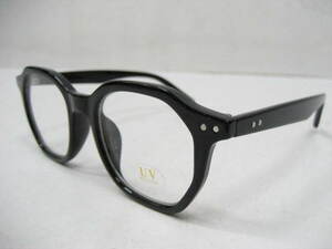 角ウェリントン 眼鏡 2957 2点金具 伊達眼鏡 メガネ めがね UVプロテクション ブラック 黒