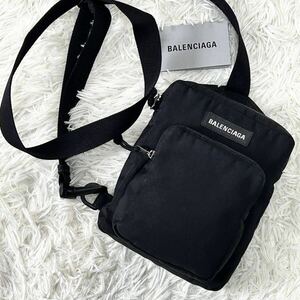 ●極美品●BALENCIAGA バレンシアガ エクスプローラー ボディバッグ ショルダーバッグ 鞄 かばん キャンバス 斜め掛け可 メンズ 黒
