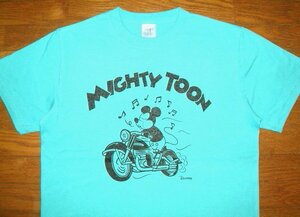 新品 デストロイ DESTROY コットン生地 半袖 Tシャツ (Mサイズ/緑) ミッキーマウス ディズニー バイク 単車 ハーレー セディショナリーズ