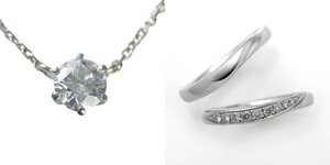 ダイヤモンド ネックレス 婚約 結婚指輪 3セット 安い プラチナ 0.3カラット 鑑定書付 0.365ct Dカラー VVS1クラス 3EXカット H&C CGL