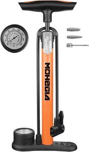 スケール圧力計 - オレンジ MOHEGIA 自転車 空気入れ: フロアポンプ - 仏式 米式 英式バルブ対応 - 160PSI 