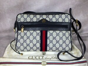 ○41 GUCCI オールド グッチ シェリーライン GG柄 ショルダー バッグ 斜め掛け 鞄 ヴィンテージ