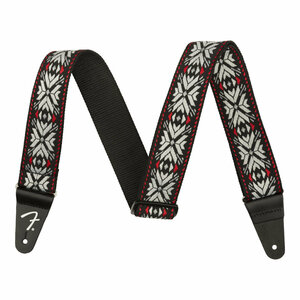 フェンダー Fender Pasadena Woven Strap Red Snowflake 2 ギターストラップ