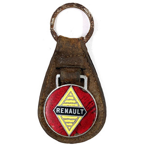 ルノー ビンテージ レザーキーホルダー RENAULT Vintage Leather Key Chain 鍵 車 フランス車 仏車 Holder Fob Automobile