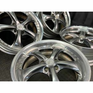 ワーク/WORK VS-KF/社外アルミホイール 18x8JJ 5穴 114.3 +38/+33 Φ72 日本製 4本SET◇中古 傷,汚れあり/清掃済み◇愛荘町東円堂手渡し可