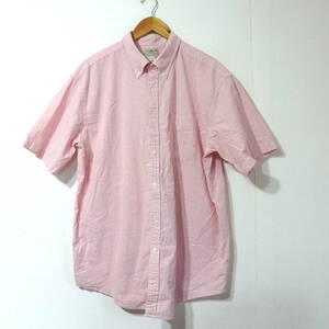 【送料無料】エルエルビーン半袖シアサッカーシャツ/L.L.BEAN　XLサイズ　赤白ストライプ柄