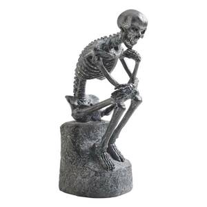 考える骸骨 考える人オブジェ置物インテリア西洋彫刻洋風アクセント小物装飾飾り装飾品スカル骸骨頭蓋骨スケルトン雑貨フィギュア