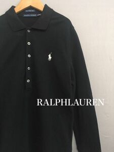 ！▼ ポロラルフローレン Polo by Ralph Lauren ポロシャツ 長袖 ブラック Mサイズ 165-92&