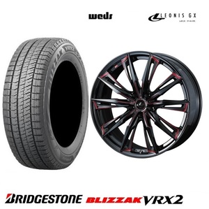 取寄せ品 4本 WEDS レオニスGX BKRE 7.0J+42 5H-114.3 ブリヂストン VRX2 2022年 215/60R17インチ ヴェルファイア 20系 アルファード