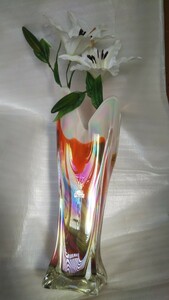 ガラス 花瓶 高さ約４５センチ　ハンドメイド　日本国内製造製品