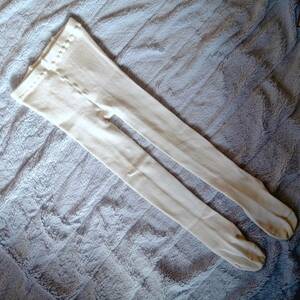 タイツ　足つき　105cm（90～115）　ウール混　日本製　あたたかく快適な履き心地　ホワイト
