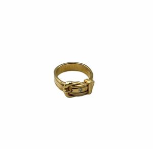 【美品】エルメス サンチュール リング 指輪 750 1PD ダイヤ ゴールド 50