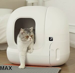 多頭飼育に！猫の自動トイレ 自動 トイレ スマホ管理 センサー付き 飛散防止 自動清掃 定期清掃 簡単 ペット 専用アプリ IOS/Android対応 