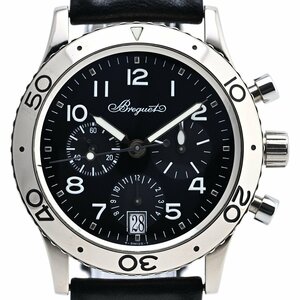 ブレゲ Breguet トランス アトランティック 3820 腕時計 WG レザー 自動巻き ブラック メンズ 【中古】