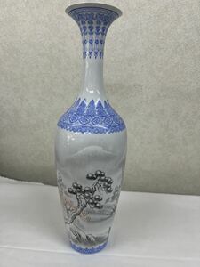 中国美術　景徳鎮　薄胎花瓶　唐物　中国古玩　高さ32cm 箱付き　