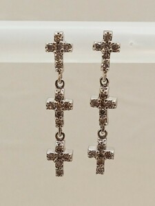 ☆K18wg★天然ダイヤ0.20ct☆ピアス☆24