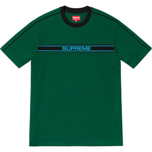 Supreme 19SS Week3 Chest Stripe Logo S/S Top Dark Green Small オンライン購入 国内正規 納品書タグ付 シュプリーム Tシャツ 緑 Sサイズ