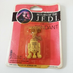 希少 1983年 スターウォーズ ジェダイの帰還 R2-D2 ダイキャスト ペンダント 未使用品 [MADE IN HONG KONG STARWARS DIE CAST PENDANT] 