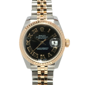 【天白】ROLEX ロレックス 腕時計 デイトジャスト 179173 D番 コンビ サンビーム ブラック ローマン レディース 26mm 本体のみ