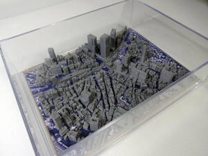 渋谷駅周辺　　国土交通省の整備した３D都市データを活用した都市模型　組立済　　スケール1/4000　(透明ケース付)　