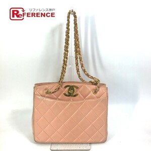 CHANEL シャネル CC ココマーク マトラッセ キルティング カバン チェーンバッグ トートバッグ ショルダーバッグ ピンク 【中古】