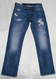 Abercrombie & Fitch アバクロ SLIM STRAIGHT　スリムストレート デニムジーンズ　ダメージ リペア 加工　W30